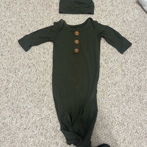 Caden Lane Green Footies One Piece